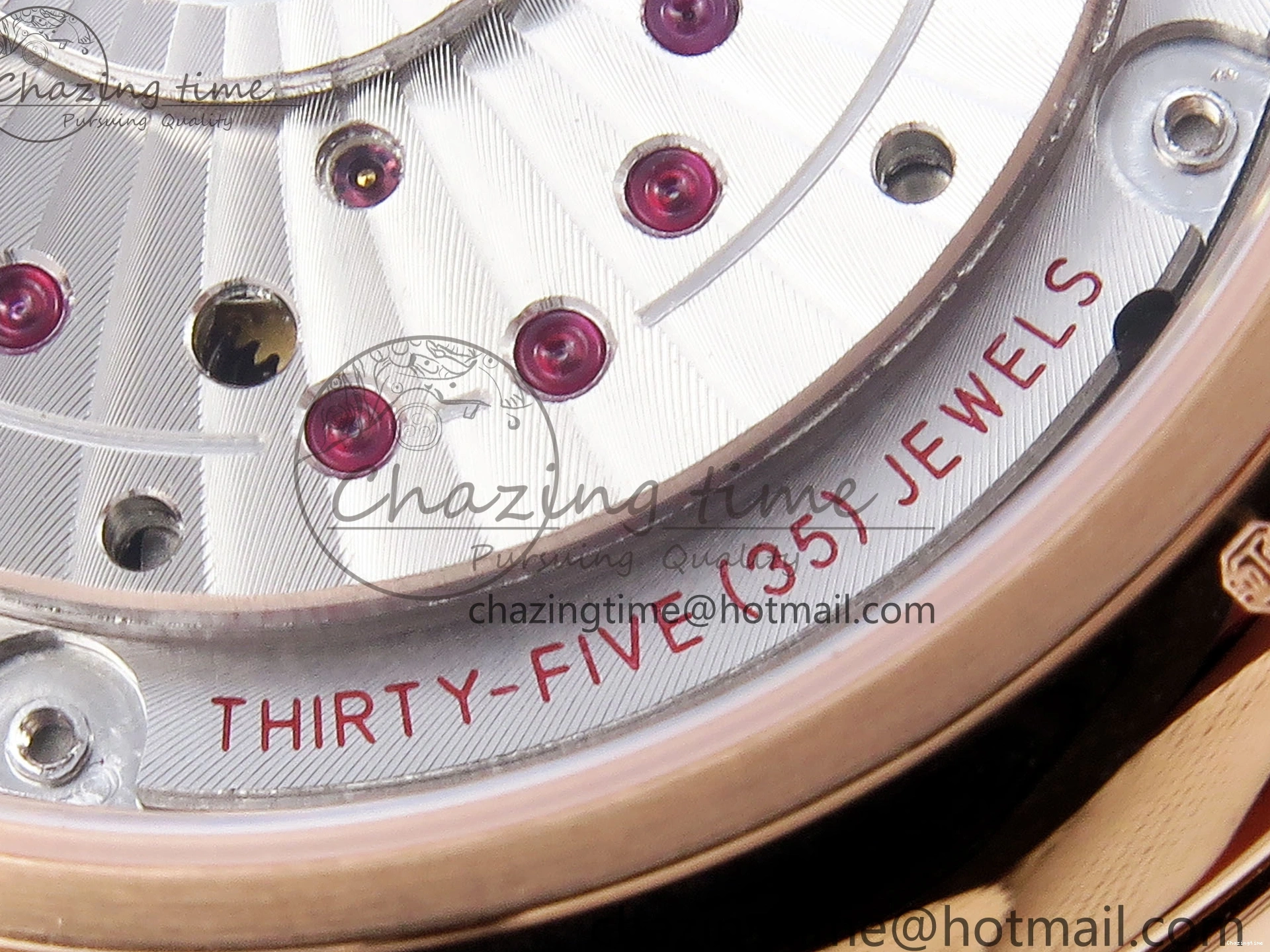 0121 Modern De Ville Date RG MKF 1:1 Best Edition White Textured Dial Roman Marker on Brown Leather Strap A 7752